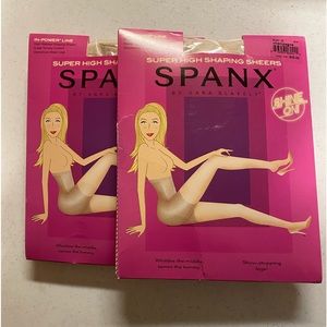 Two Pair of SPANX Super High Waisted Shaping Sheer Champagne Color Hose size C